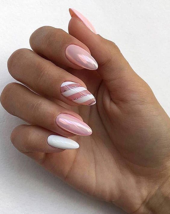 Pink Christmas nails
