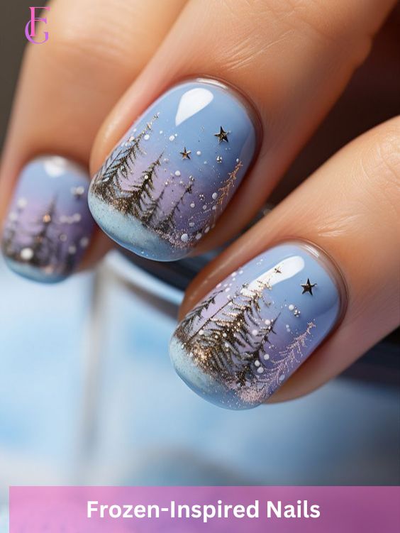 Frozen-Inspired Nails